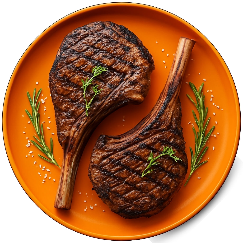 Prime Range Fresh Tomahawk Steak  View – French-Trimmed Bone Cut